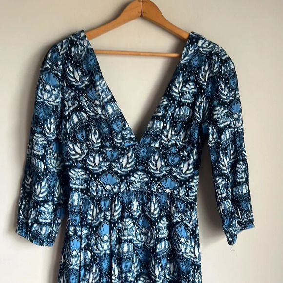NEW caroline constas dahlia navy print dress - Picture 4 of 11